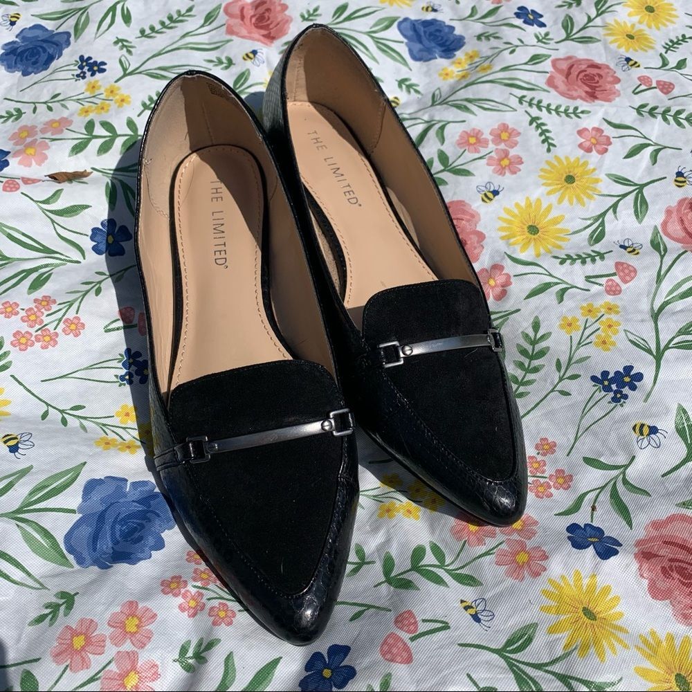 THE LIMITED Qalita Flats Black Pointed Toe Shoes Size 9.5M RETAIL $70!